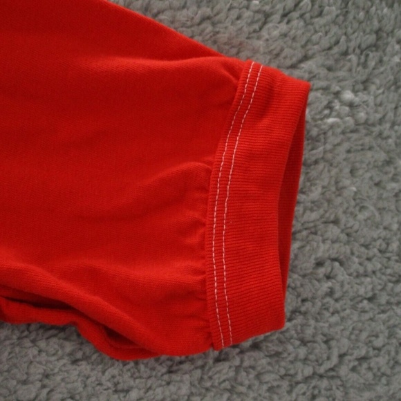 Adidas Shirt Adult Medium Vintage 1970s Silent Ringer Spellout Logo Orange Mens - Picture 10 of 14